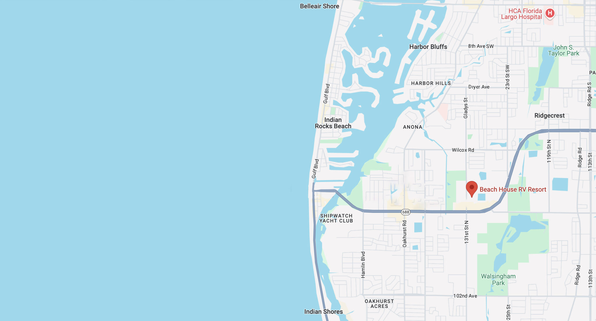 Image: Map to Beachhouse RV Resort